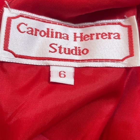 Vintage Carolina Herrera Studio Red Long Sleeve Sheath Dress – Size Women’s 6 - Picture 2 of 12